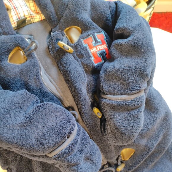 Tommy Hilfiger Navy Fleece Hooded One-Piece Snowsuit – Baby 24 Months - Picture 4 of 5